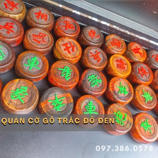Quân cờ tướng gỗ trắc đỏ đen vip