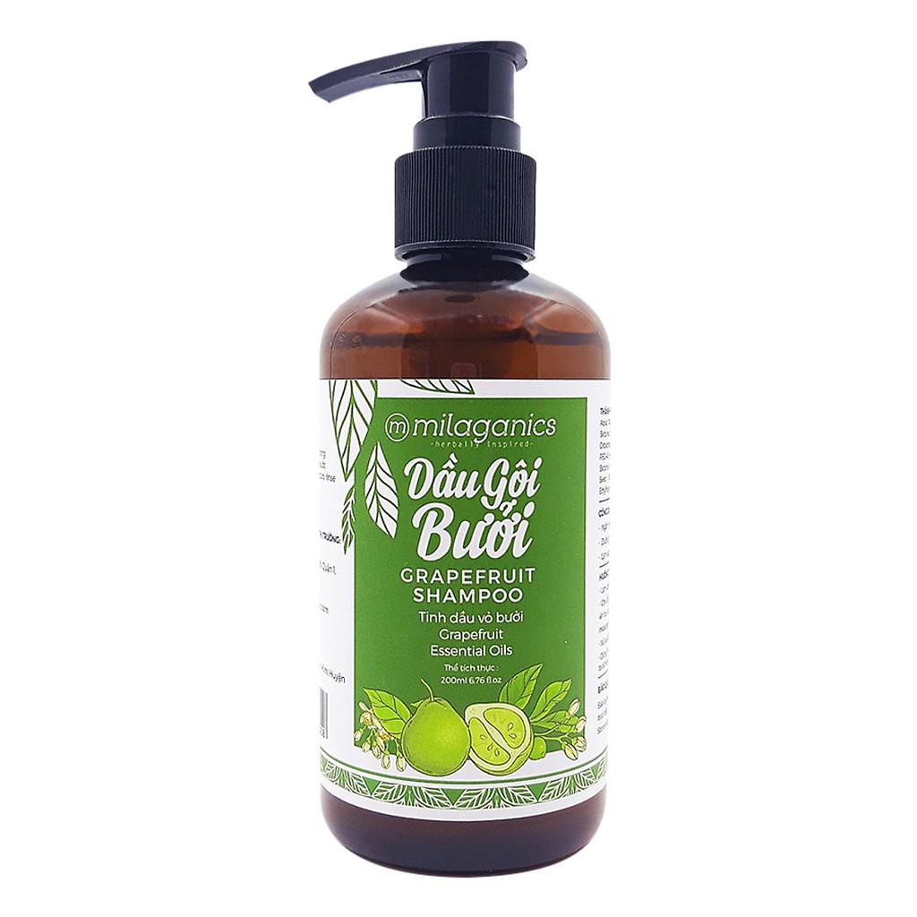 Dầu Gội Bưởi - Ngăn Ngừa Rụng Tóc, Kích Thích Mọc Tóc Milaganics