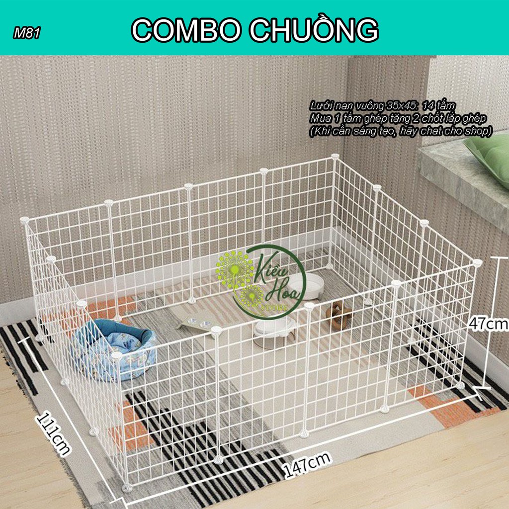 5.COMBO CHUỒNG LẮP GHÉP ĐA NĂNG DỬ DỤNG CHO CHÓ, MÈO, THỎ, SÓC (TẶNG KÈM CHỐT, BÚA, DÂY GIA CỐ SẢN PHẨM) (Kiều Hoa Store