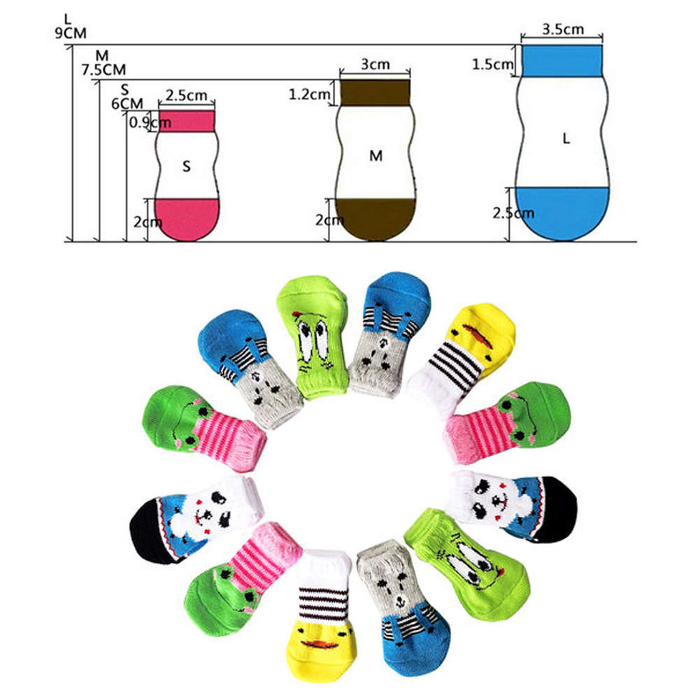 4 Đôi Giày Dệt Kim Mềm Chống Trượt Thoáng Khí Cho Thú Cưng