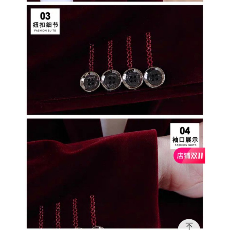 Áo khoác vest nam nhung thời trang