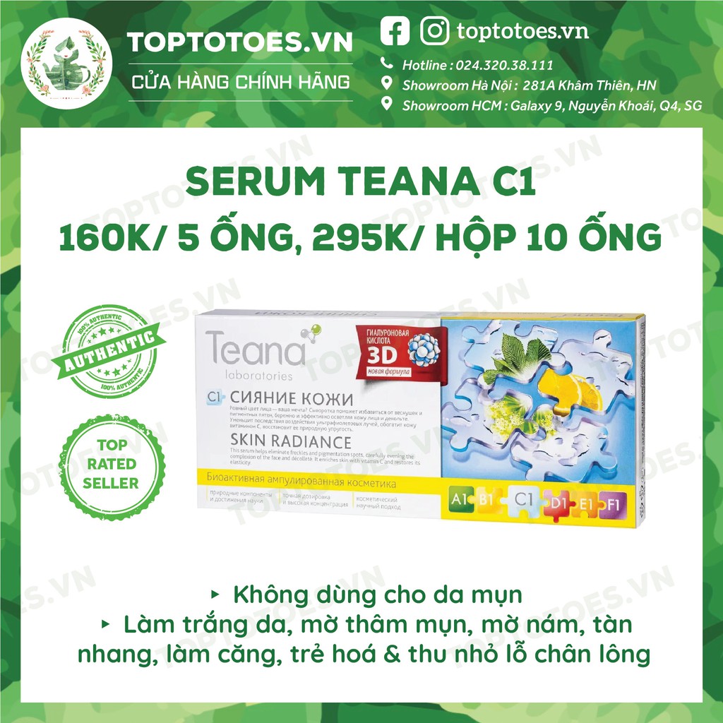 Serum Teana C1 dưỡng da trắng hồng, căng bóng, mờ thâm, nám, tàn nhang
