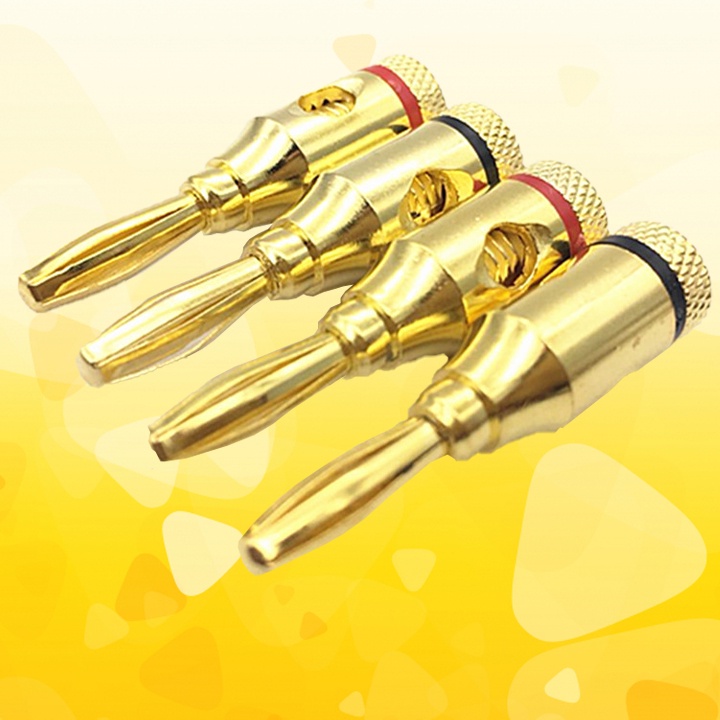 Jack bắp chuối banana 4mm chân mạ vàng siết ốc (1 chiếc)