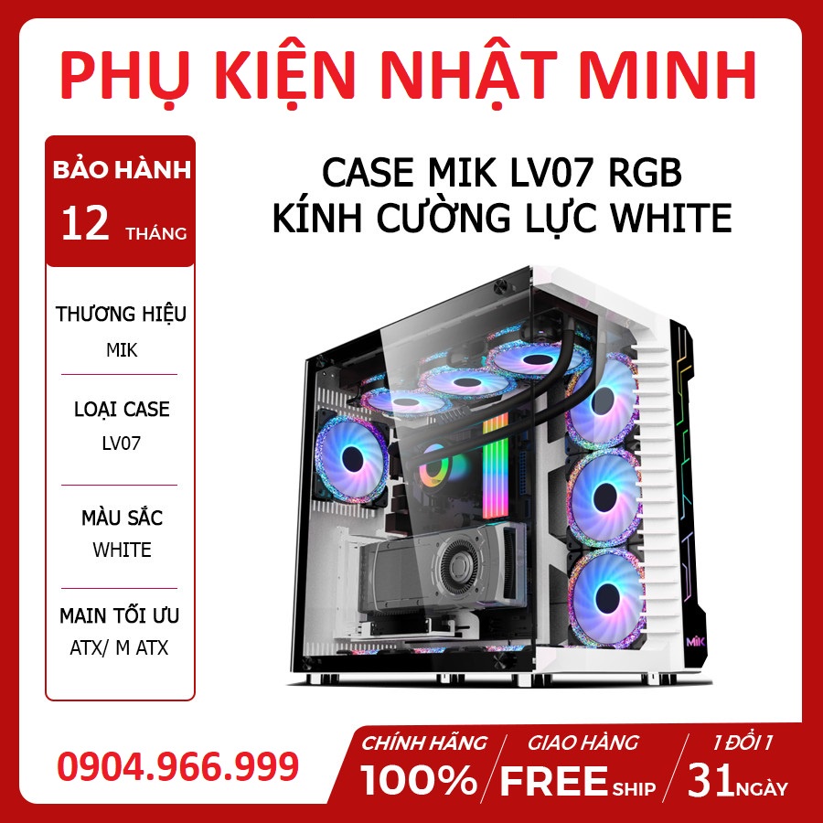 (siêu đẹp - siêu rẻ) Vỏ case máy tính MIK LV07 - MIK LV12 BLACK /WHITE Chính hãng BH 12 tháng | BigBuy360 - bigbuy360.vn