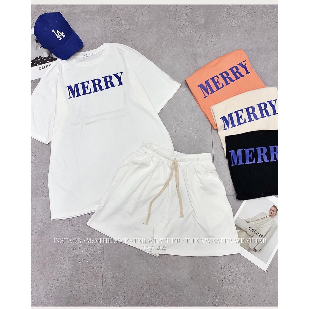 Sét quần áo cộc nữ M.E.R.Y - Bộ đùi mặc nhà nữ mùa hè đồ bộ Unisex siêu xinh - ZADOLA FASHION