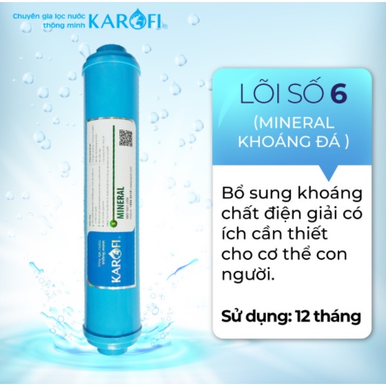 (Chính Hãng) Lõi Lọc Nước Số 6 Karofi – Lõi tạo khoáng Mineral dùng cho máy lọc nước RO