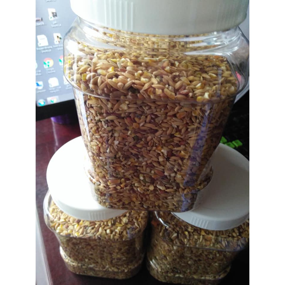 Hũ 1 kg ngũ cốc thức ăn chim bồ câu , gà tre