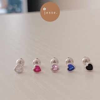 Khuyên tai tim nhiều màu không gỉ T6 jesse store