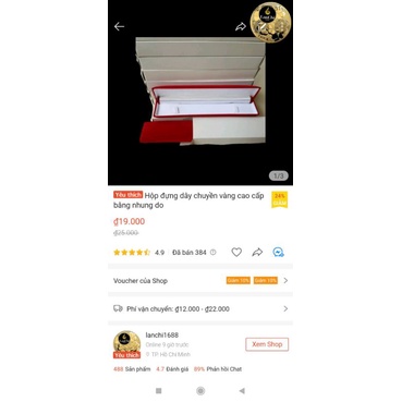 Hộp đựng dây chuyền vàng cao cấp bằng nhung đỏ