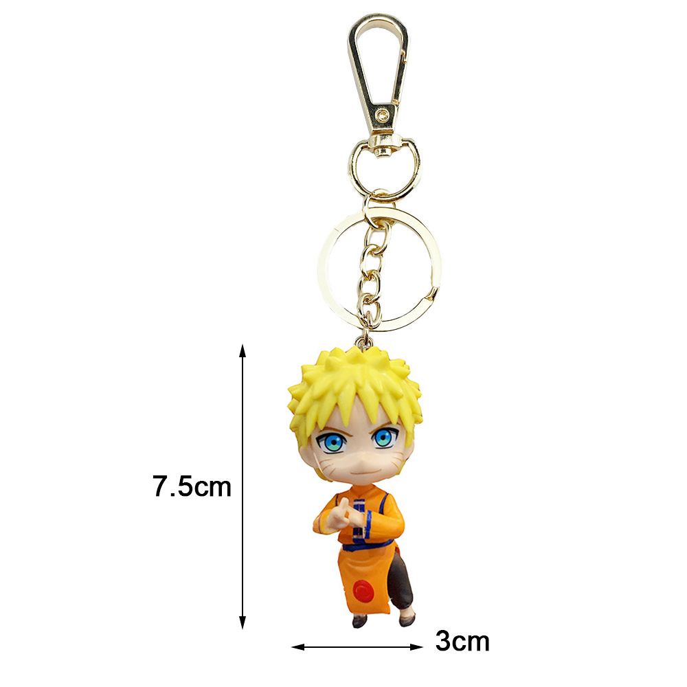 Móc khóa mặt hình nhân vật anime Naruto Sasuke 3D đàn hồi đáng yêu