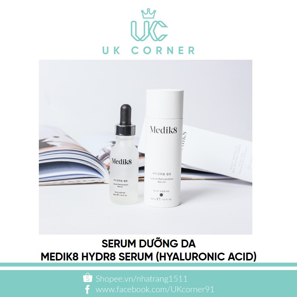 Tinh chất / Serum dưỡng da cấp ẩm và phục hồi nền da Medik8 Hydr8 Serum (Hyaluronic Acid + B5) | BigBuy360 - bigbuy360.vn
