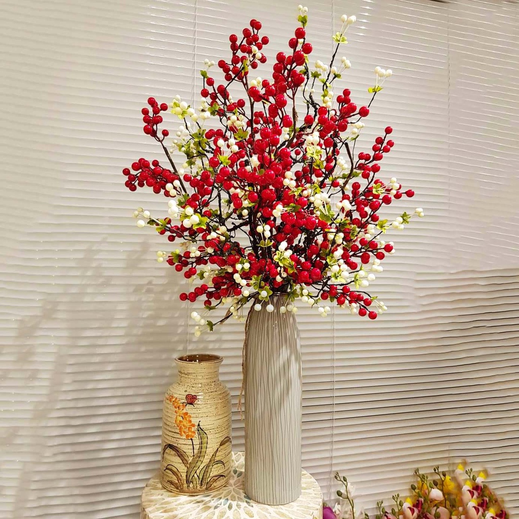 Lọ gốm sứ Bát Tràng cao 45 cm cắm đào đông, tuyết mai - Bình hoa decor trang trí nhà đẹp