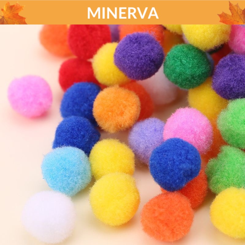 100 quả pom pom , quả cầu lông xù dùng làm đồ thủ công DIY