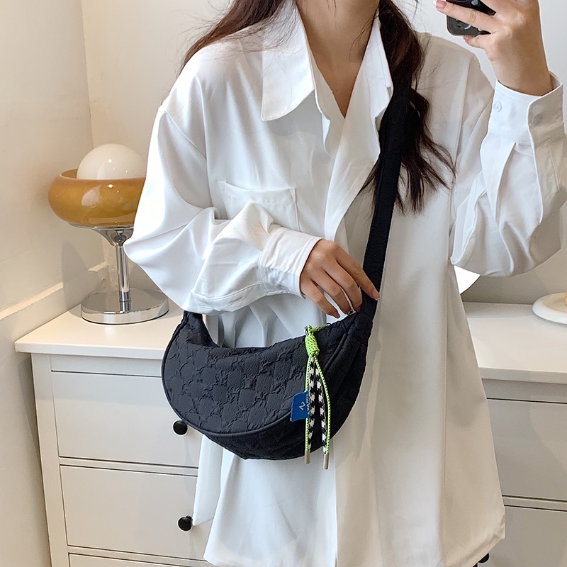 Túi đeo chéo Prettyzys phong cách mùa hè Hàn Quốc 2022 cho nữ