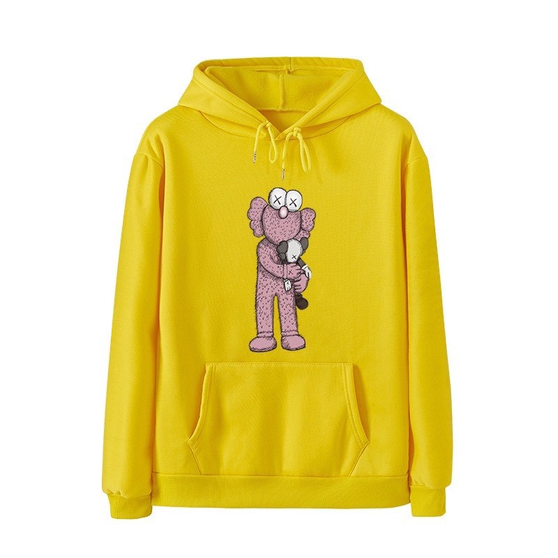 Áo Hoodie Nam Nữ Nỉ Bông KAWS Hồng Unisex