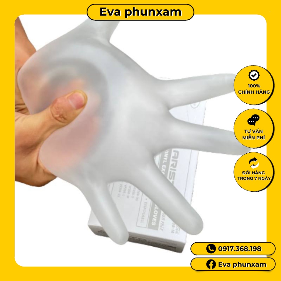 [100chiec]Găng Tay Không Bột Trong Suốt Dùng Giảm Béo Dùng Trong Spa,Thẩm Mỹ Viện