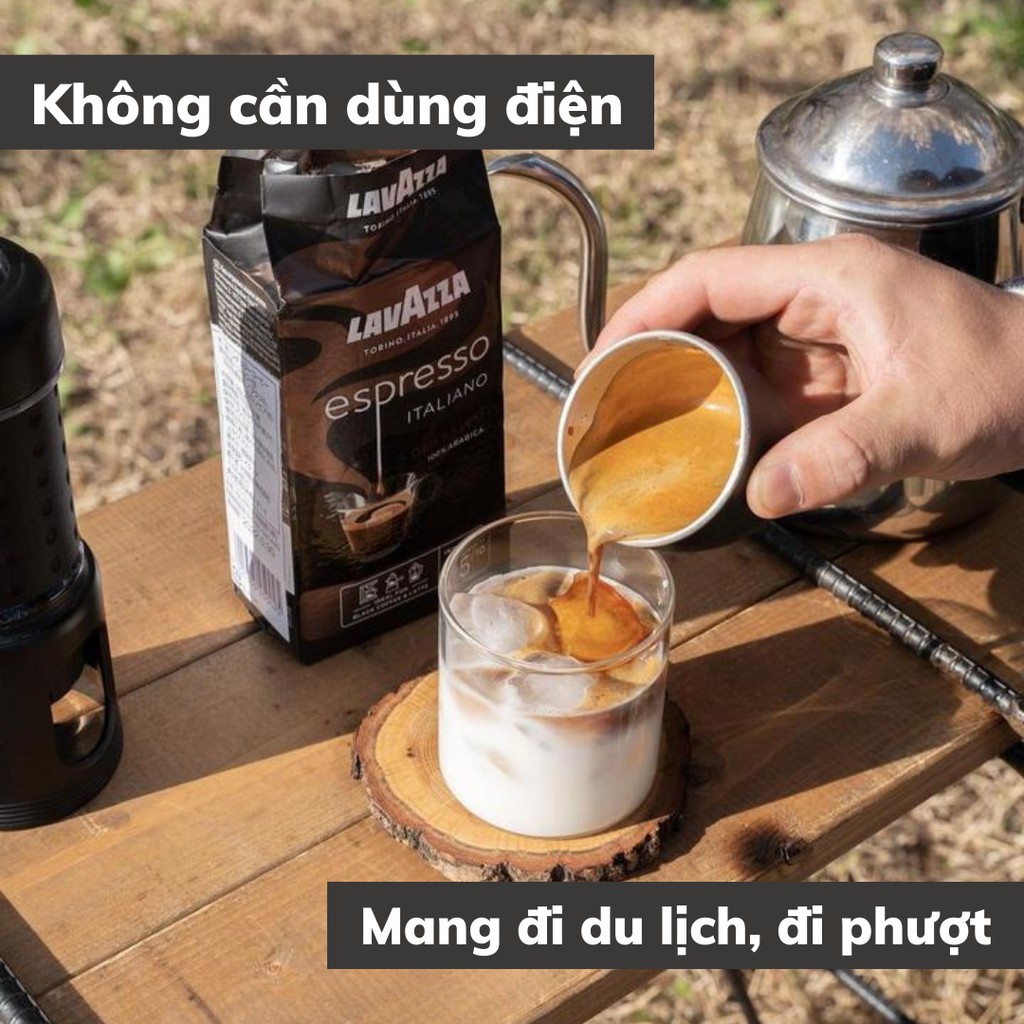 Máy pha cà phê mini cầm tay STARESSO MINI chính hãng cao cấp pha cafe rang xay espresso du lịch và văn phòng