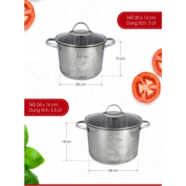 BỘ 5 nồi quánh cao cấp FIVESTAR PLUS kiểu silit nắp kiếng 16/16/20/20/24 CM ( HÀNG CHÍNH HÃNG BẢO HANH 5 NĂM)