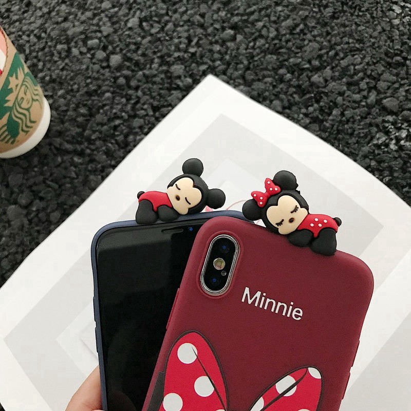 Ốp Điện Thoại Tpu Mềm Hình Chuột Mickey Minnie 3d Cho Iphone 11 Pro Max Xr Xs Max Se2 I6 7 8plus