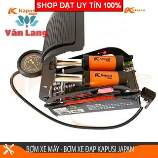 Bơm hơi đạp chân 2 XiLanh Kapusi nhật bản, bơm xe đạp, bơm xe máy, bơm lốp ô tô