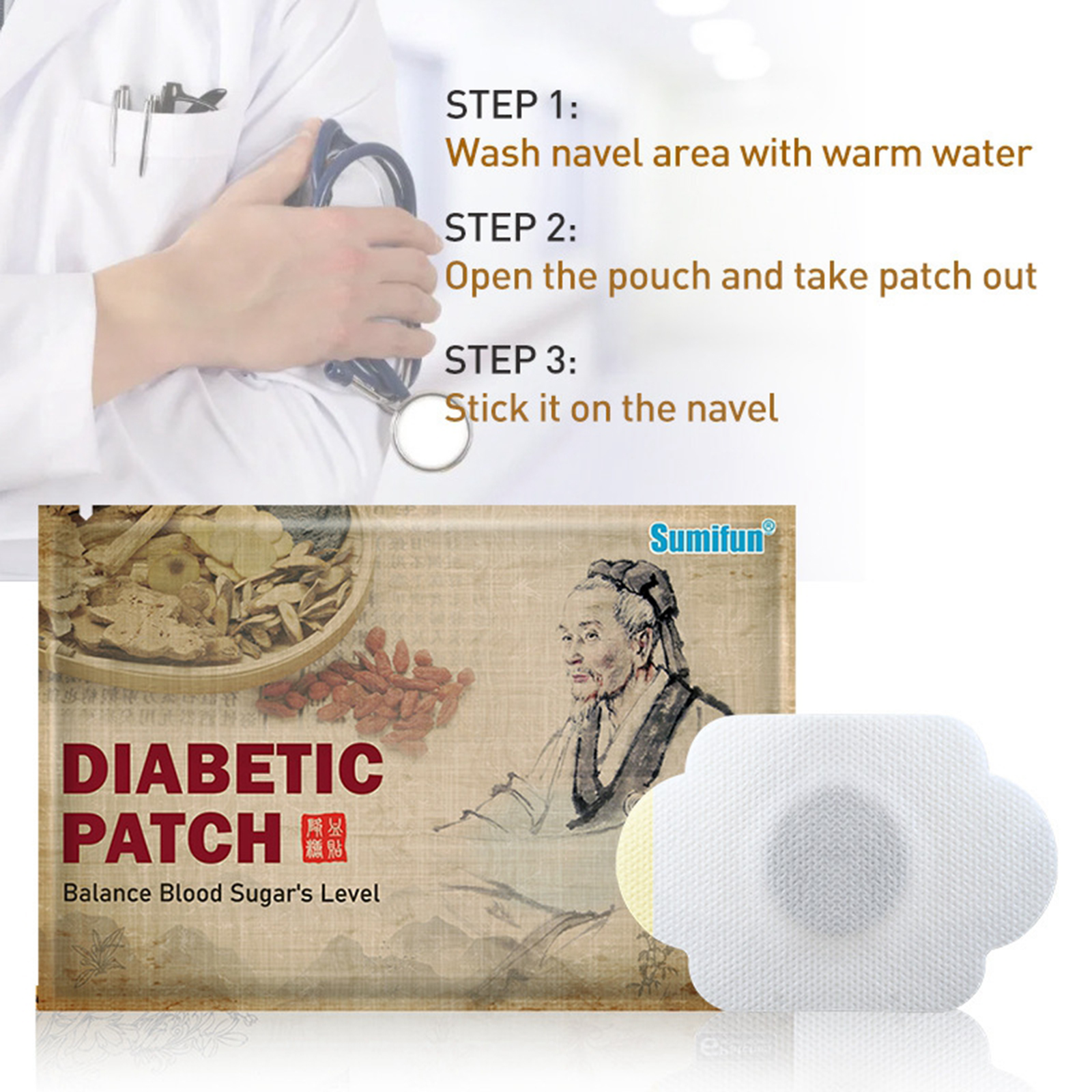 Diabetes Sticker 12 Pcs/2Bag Diabetes Plasters Diabetes Patch Diabetes Pads