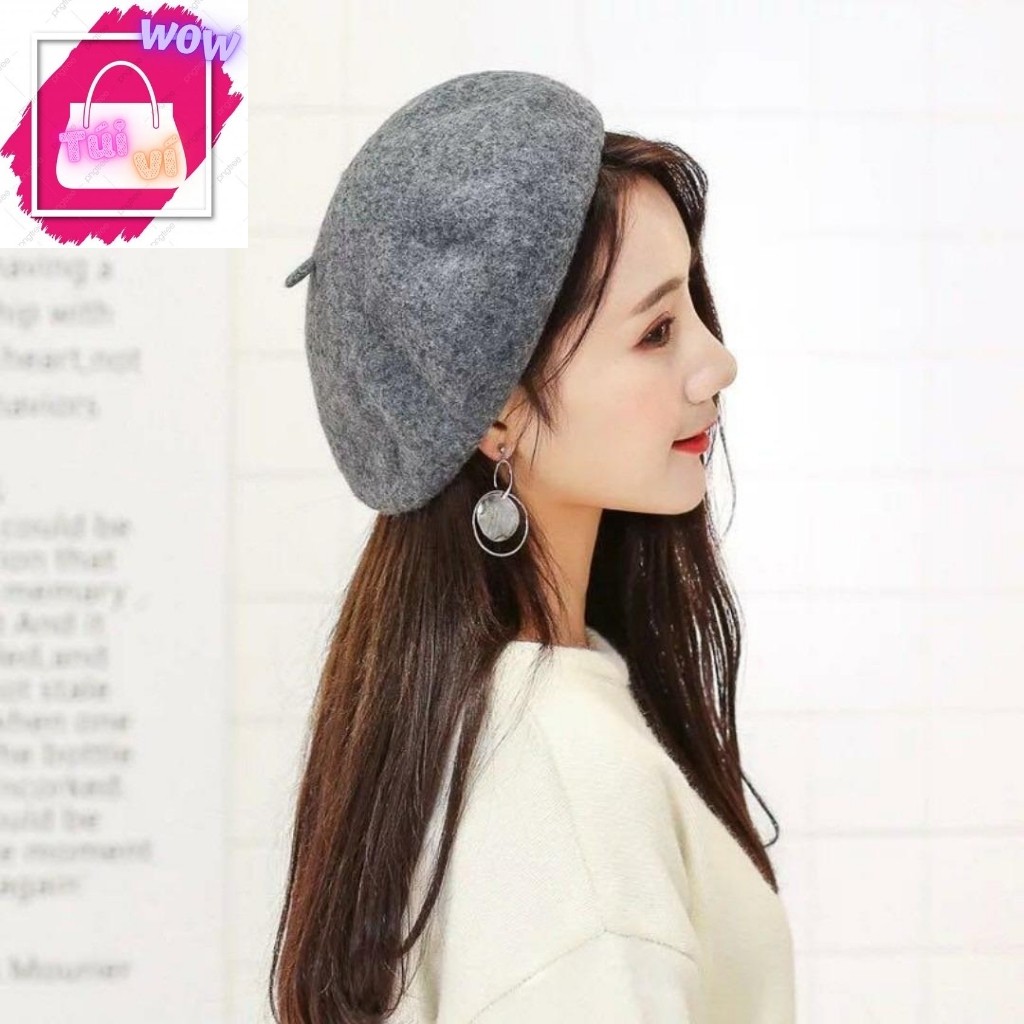 Mũ Len Beret Bánh Tiêu Cực Xinh Xắn Và Dễ Thương Cho Nữ