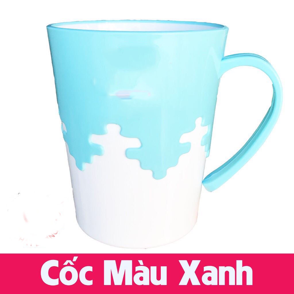 Cốc nhựa Việt Nhật 2 màu 320ml chịu nhiệt tốt,cốc uống nước đánh răng phối màu xinh xắn