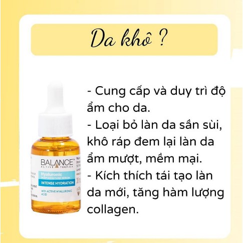 Combo Serum cấp nước dưỡng ẩm Balance Hyaluronic Deep Moisture+ Kem Dưỡng Mắt Nọc Rắn Balance Active Formula Snake