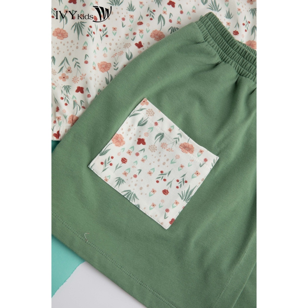 Bộ đồ họa tiết hoa bé gái IVY moda MS 57G1279