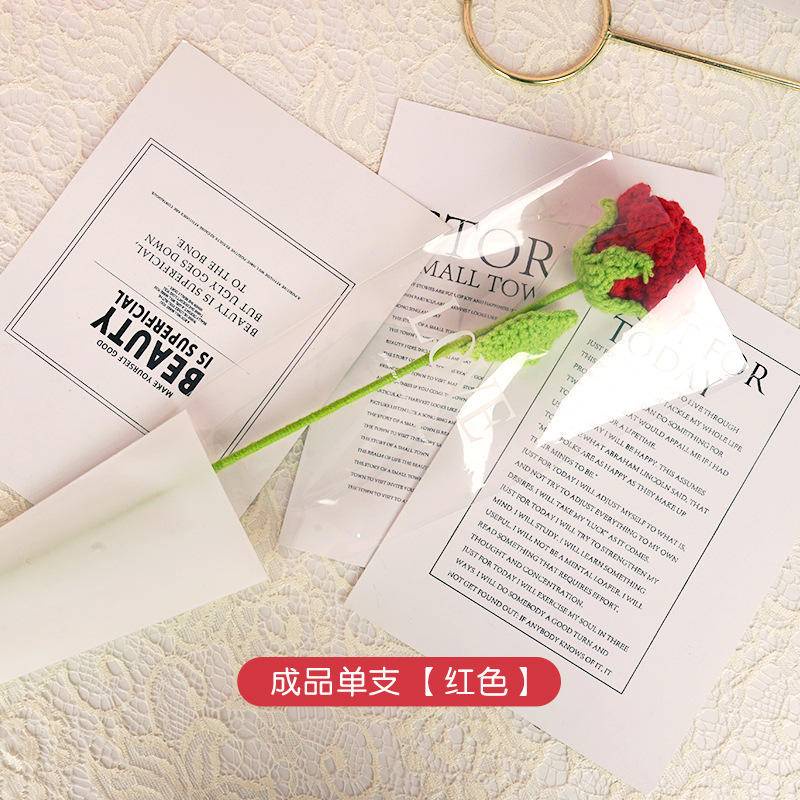 Bó Hoa Hồng Giả Đan Móc Thủ Công Trang Trí Làm Quà Tặng Cho Ngày Lễ Tình Nhân