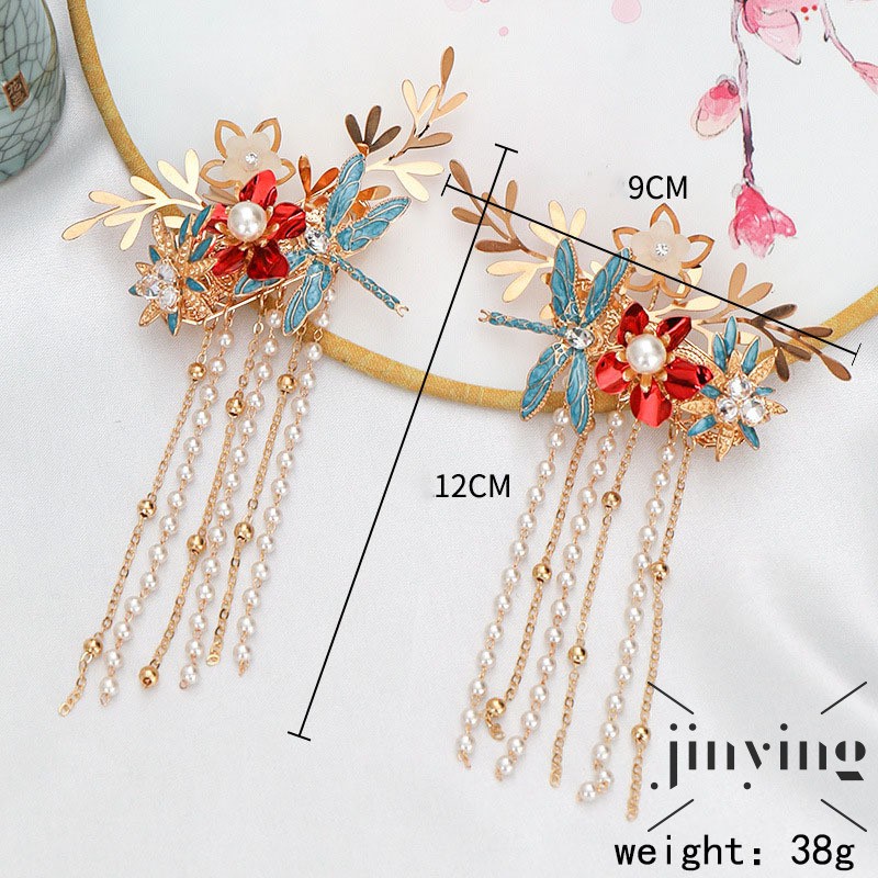 GETNOIVAS Set 1 cặp kẹp tóc hoa chuồn chuồn cho nữ