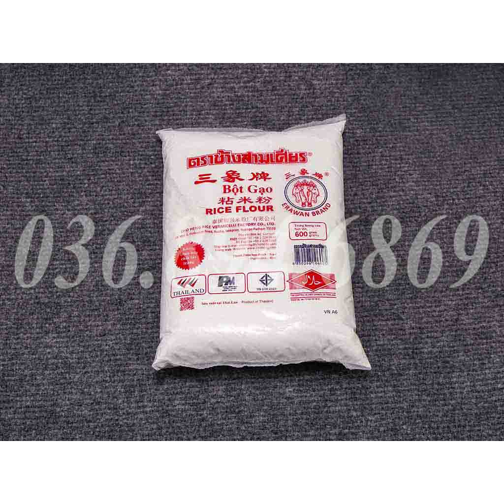Bột gạo Thái 600g 3 con voi - Erawan Brand Rice Flour