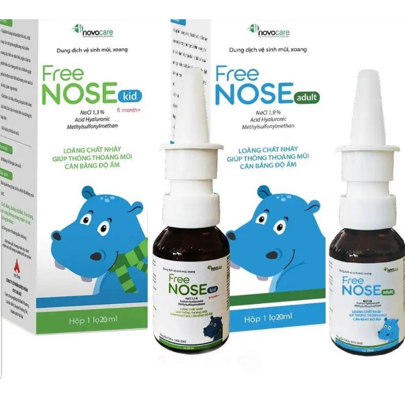 Xịt thông mũi Free NOSE giúp giảm xoang ngạt mũi chảy nước mũi cho trẻ, người lớn di ứng mũi - Lọ 20 ml