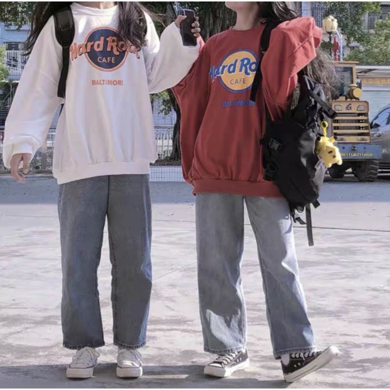 [Rẻ Vô Địch] Áo swt nỉ cổ tròn cotton tay bồng ------- ÁO NỈ TAY BỒNG HARD ROCK | BigBuy360 - bigbuy360.vn