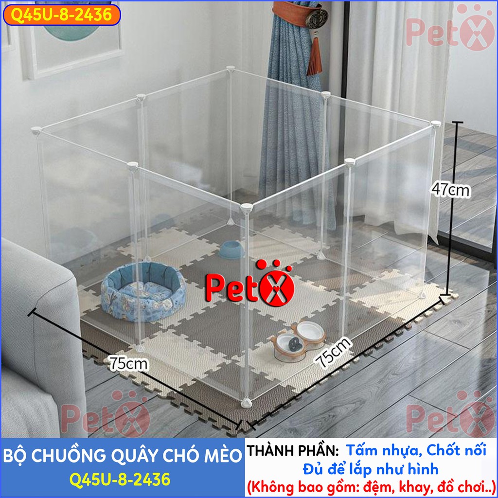 Quây chuồng chó mèo lắp ghép PetX nuôi thú cưng sơn tĩnh điện giá rẻ-13