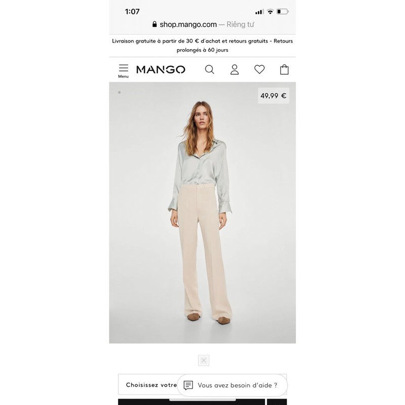 Quần nữ Mango dài auth size 38