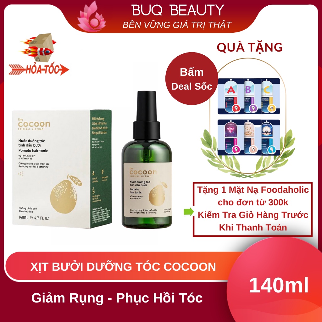 Nước dưỡng tinh dầu bưởi Cocoon phục hồi tóc giảm gãy rụng - Cocoon pomelo hair tonic 140ml dạng xịt chính hãng