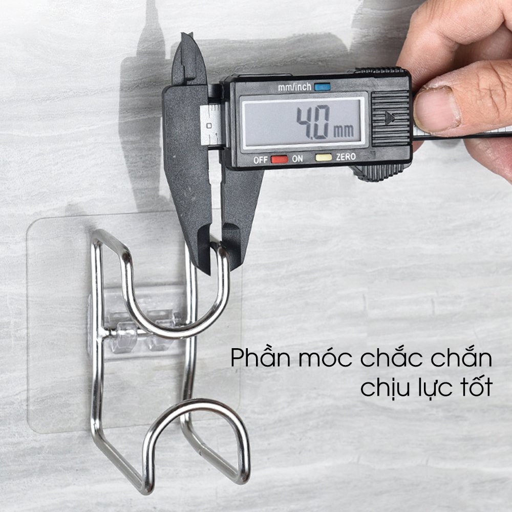 Móc Inox Dán Tường Treo Thau Chậu, Khăn, Quần Áo/ Giá Gắn Tường Treo Đồ Nhà Bếp, Nhà Tắm