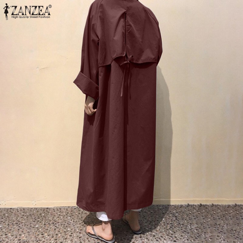 Áo Khoác ZANZEA Cardigan Tay Dài Có Cổ Thời Trang Thoải Mái Cho Nữ