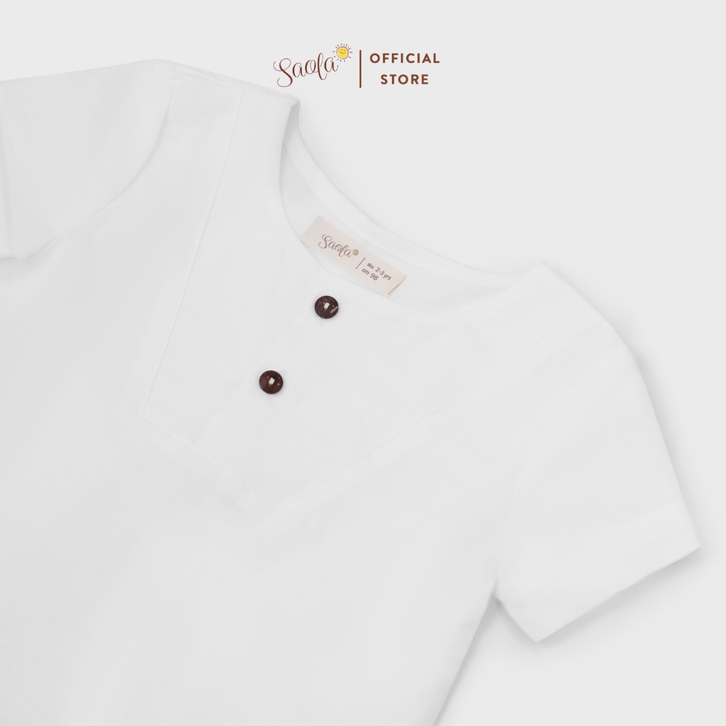 Áo Sơ Mi Cổ Tròn Tay Ngắn Chất Liệu Linen Thoáng Mát Cho Bé - VENTI SHIRT - TOL005 - SAOLA KIDS CLOTHING