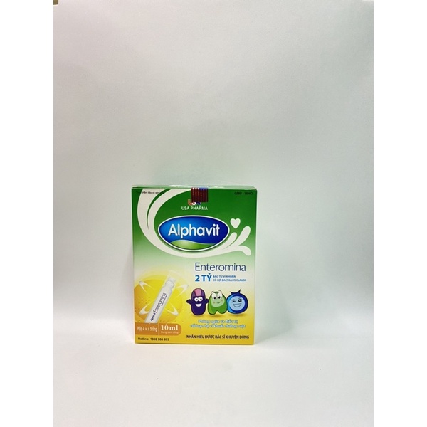 Alphavit men Enteromina giúp bé hấp thu và tiêu hóa tốt bé ăn ngon chống táo bón tiêu chảy hộp 20 ống