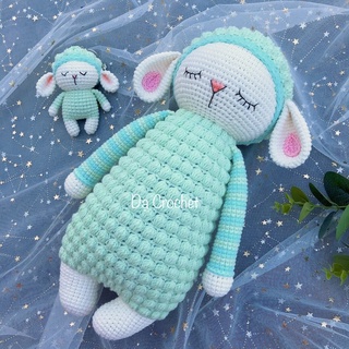 Set cừu mẹ con nhồi bông an toàn cho bé - thú bông len handmade đan móc thủ công bằng tay