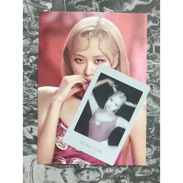 [Official+Toploader]Blackpink| Set Pola Rosé YG Quà Pre Order Album Born Pink_Postcard Rosé ver Pink