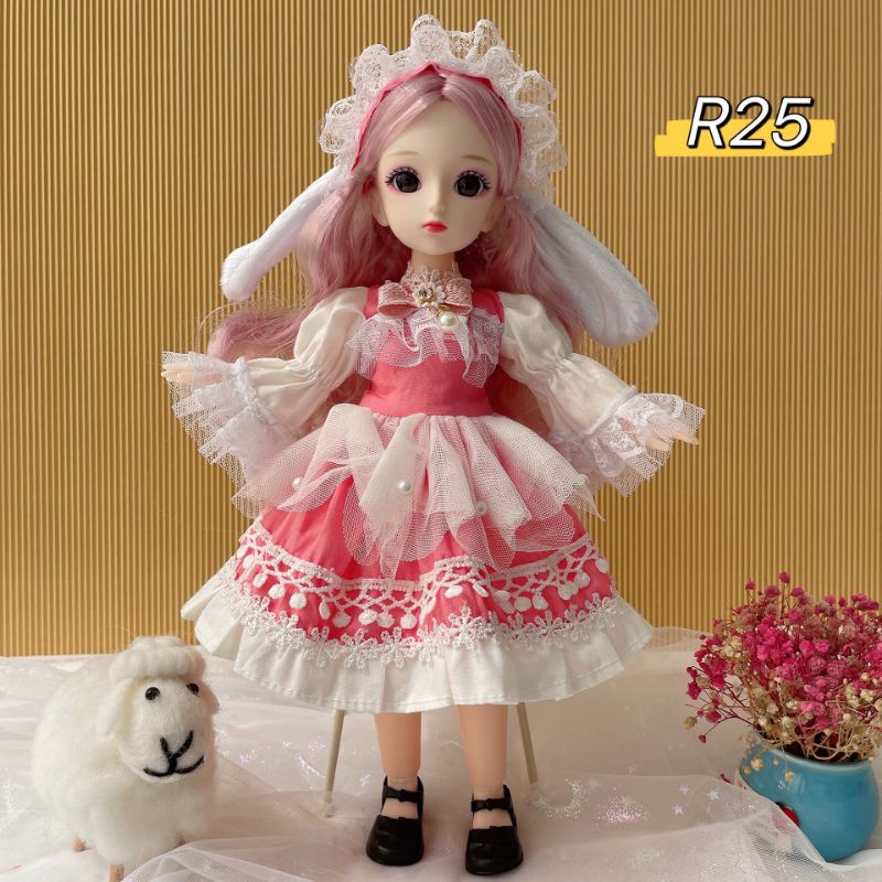 Búp Bê Barbie BJD 3D 30cm Xinh Xắn Đáng Yêu B30A - 23 khớp vận động