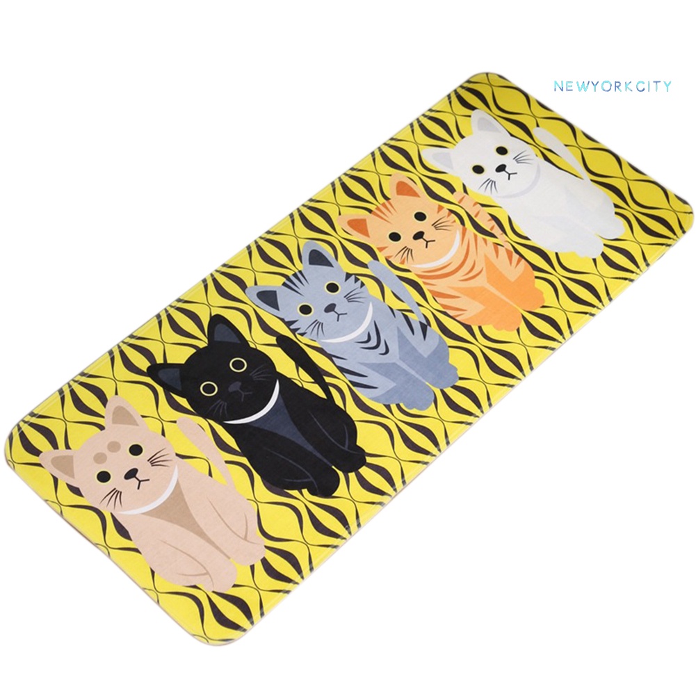 Thảm lót cửa chùi chân Chống Trượt In Họa Tiết Mèo Dễ Thương