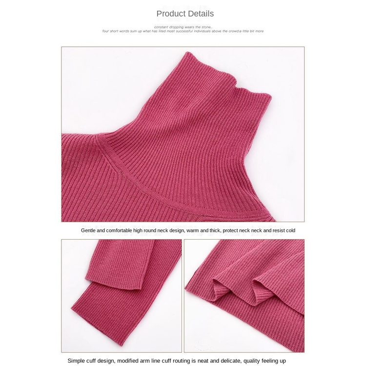 Áo dệt kim cổ lọ dày dặn thời trang nữ thu đông 2021