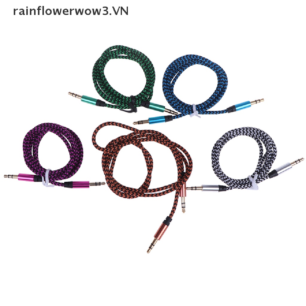 Dây Cáp Âm Thanh Nối Giắc Cắm 3.5mm Với Đầu Cắm Tai Nghe aux Bằng Nilon Dành Cho Điện Thoại / Xe Hơi