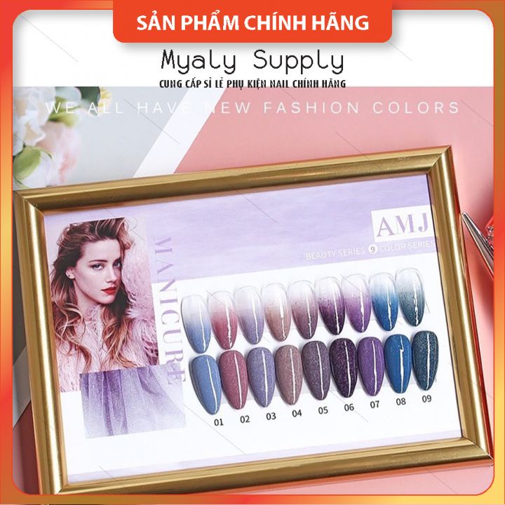 Set Sơn Nhũ Giả Bột AS Chai Đỏ Nắp Nhọn 9 Chai Cao Cấp AMJ SP000322