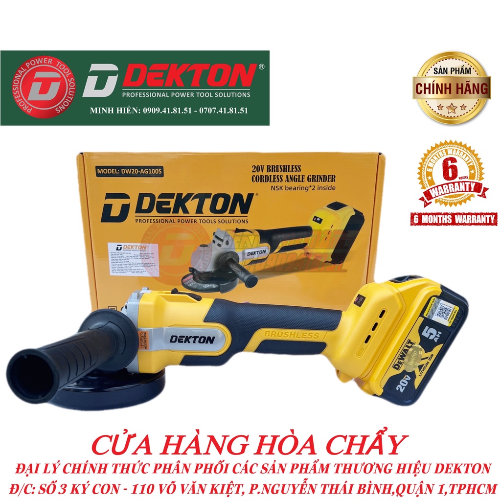 Máy Mài Gốc Dekton DW20-AG100S Dùng PIN / Chân Pin Dewalt /Nhỏ Gọn Nhẹ Siêu Mạnh