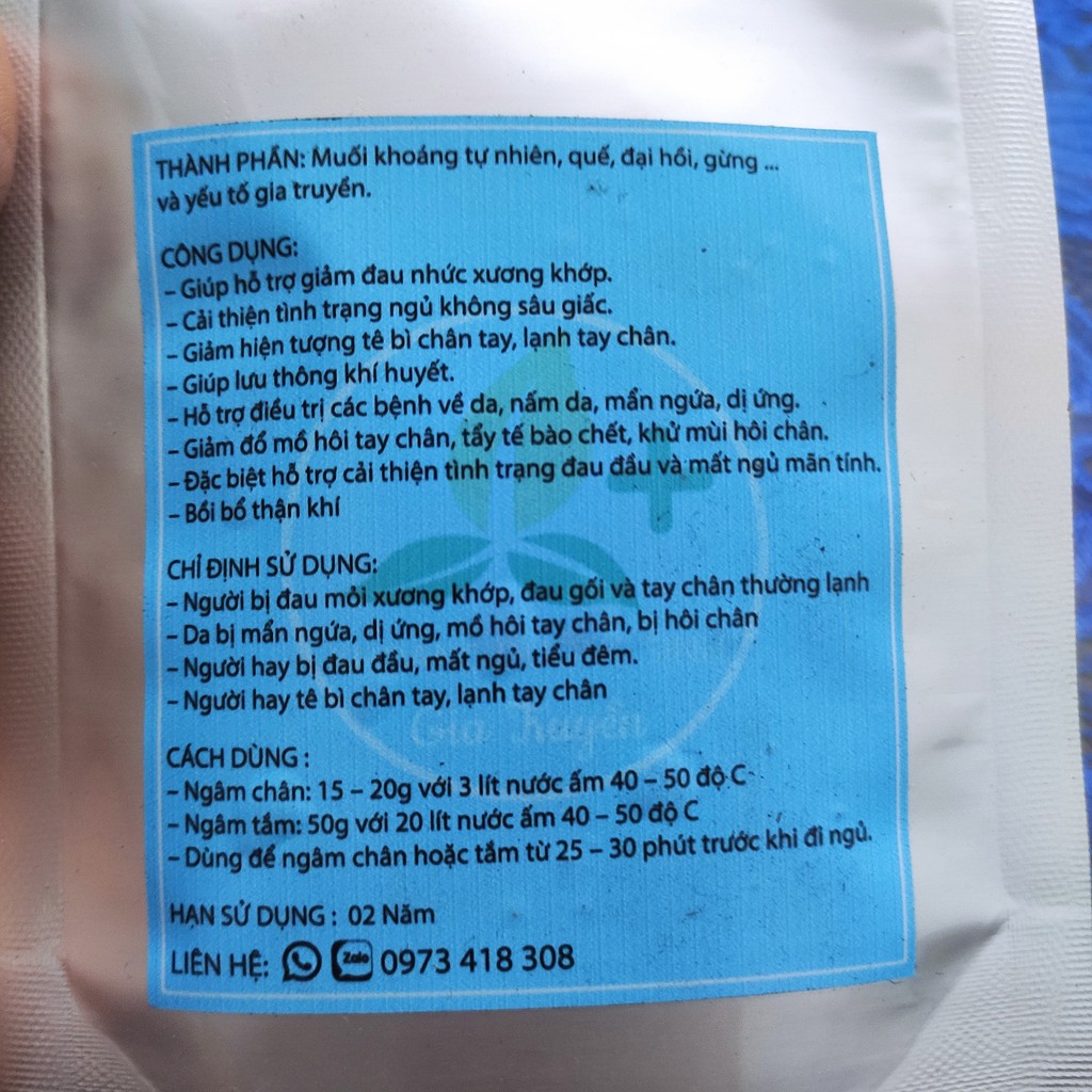 Bộ 3 gói 100gr-Muối Ngâm Chân Thảo Dược [ Hỗ trợ trị đau nhứt khớp, nứt nẻ bàn chân,ra mồ hôi chân,giúp ngủ ngon... ]